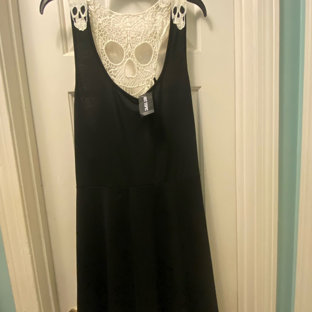 NWT Cut out Skull Crocheted  Lace Racer Back Dress